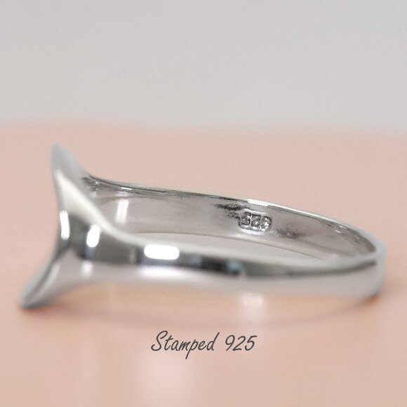 Geometric Sterling Silver Ring, Curvy Minimalist Ring, Simple 925 Ring Band Sz 7 - Picture 3 of 7